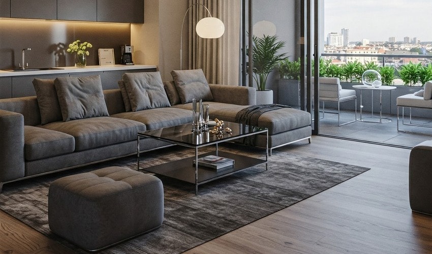 Spacious 3 BHK luxury apartment interior in Pune with elegant design and smart home features.