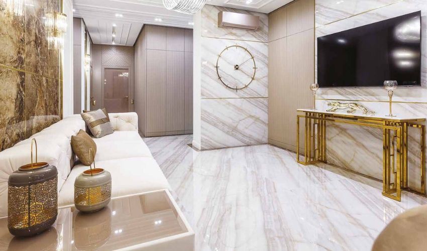 Interior view of a 3 BHK flat at 24K Manor, displaying premium finishes and spacious layout ideal for luxury living