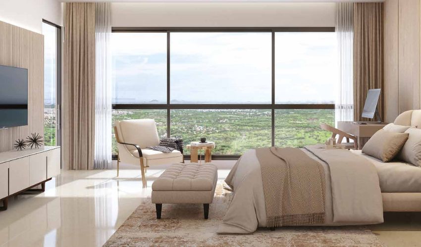 Interior view of a luxurious 4 BHK apartment at 24K Manor, featuring modern design, spacious layout, and high-end finishes