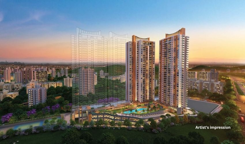 24K Altura's architectural design by Hafeez Contractor with skyline background