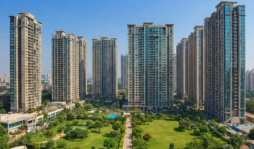 Aerial view of premium projects in Pimple Nilakh, Pune