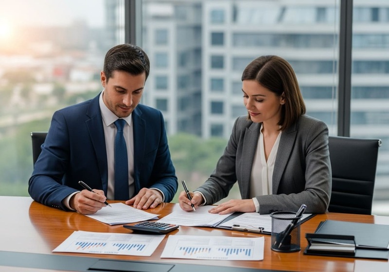 Two Indian professionals signing joint home loan documents to maximize tax savings on EMI payments