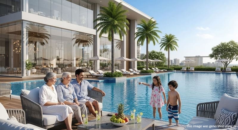 Residents enjoying lifestyle amenities at luxury flats in Baner Pune