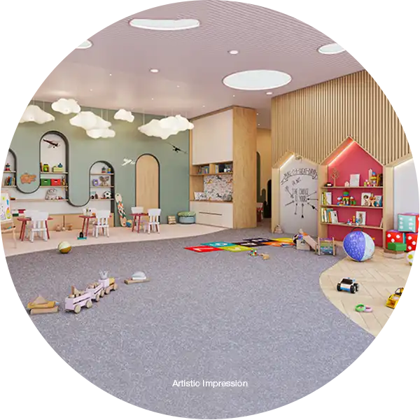 Thoughtful creche facilities for young families looking for 3 BHK in Baner.