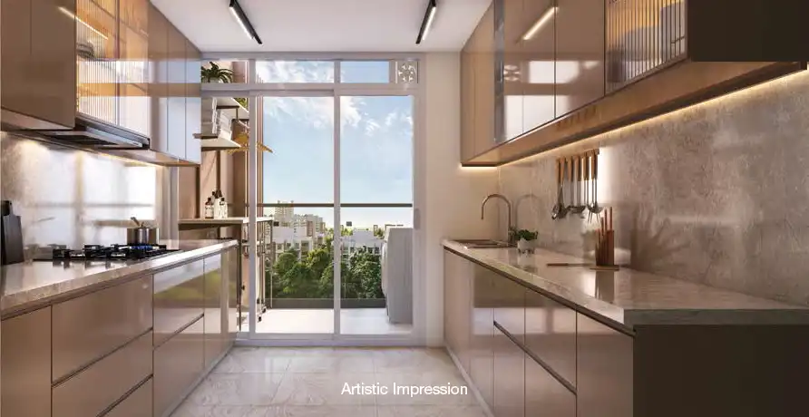 Modern kitchen interiors in luxury properties in Baner Pune