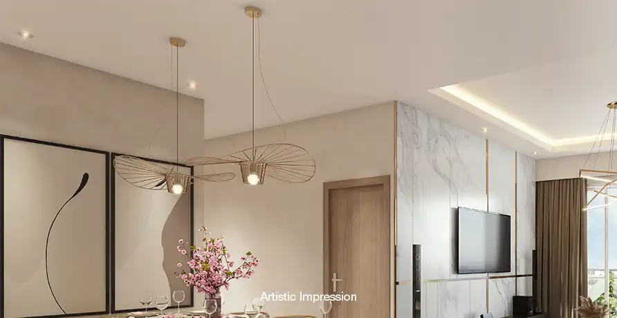 Contemporary wall finishes that define Kolte Patil Altura’s interiors.