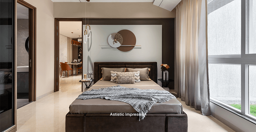 Bedroom layout in high-end properties in Baner Pune