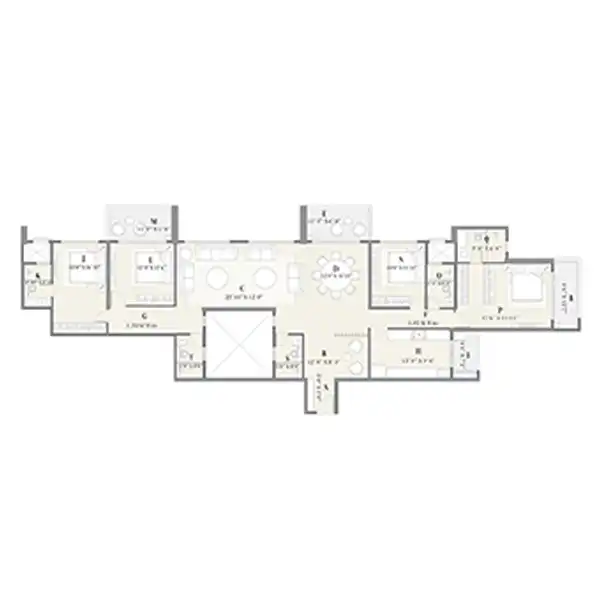 Explore Unit Plan 8 for 4 bhk luxury flats in Pune