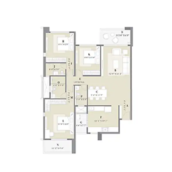 Unit Plan 12 ideal for those looking for 3 BHK Baner Pune