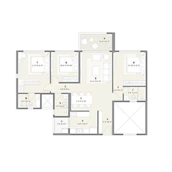 Explore Unit Plan 14 — 3 bhk in Baner with smart layout