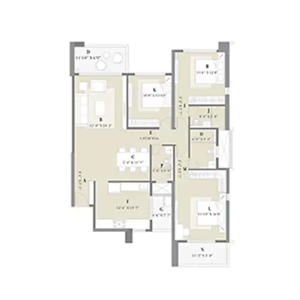 Discover Unit Plan 15 for premium Baner 3 bhk flat