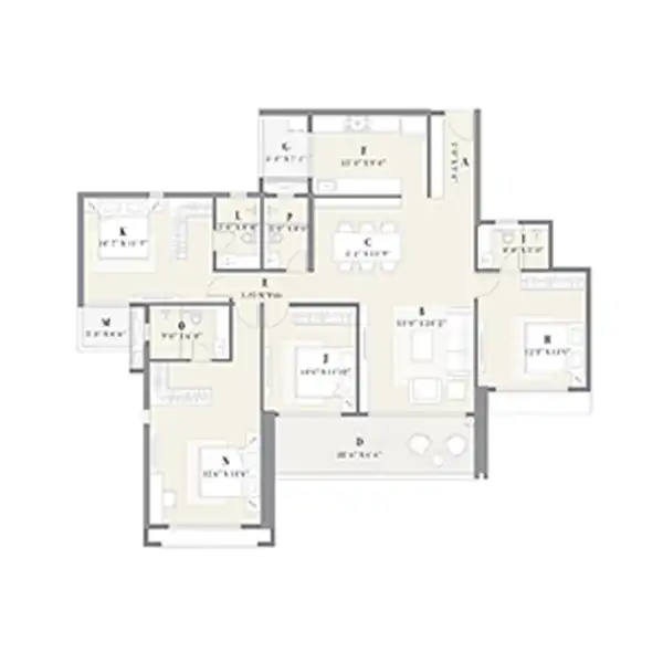 Unit Plan 17 ideal for those looking for 4 bhk in Baner