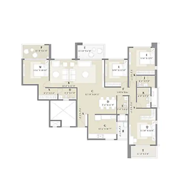 Unit Plan 18 features an elegant Baner 4 bhk flat